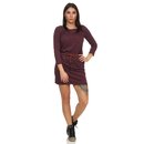 mazine Damen Midikleid Lotte Dress Kleid mit Flechtgrtel 3/4 Arm Rundhals