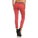 Le Temps des Cerises Damen Chino Pan F Lidy Slim Stoffhose Bindegrtel aus Stoff