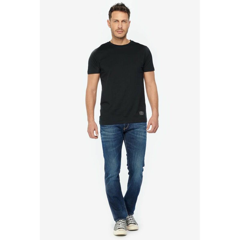 Le Temps des Cerises Klassisches Herren T-Shirt Vintage Look Rundhalsausschnitt Schwarz XL