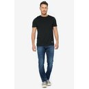 Le Temps des Cerises Klassisches Herren T-Shirt Vintage Look Rundhalsausschnitt Schwarz XL