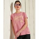 Superdry Damen Sommer WORKWEAR GRAPHIC TEE T-Shirt Rosa XS