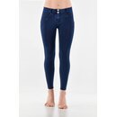 Freddy WR.UP Damen Hose knchellang Denim-Look Super Skinny normale Leibhhe Blau/Dunkle Nhte S