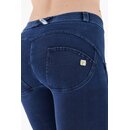 Freddy WR.UP Damen Hose knchellang Denim-Look Super Skinny normale Leibhhe Blau/Dunkle Nhte S