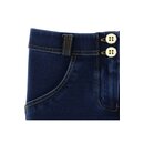 Freddy WR.UP Damen Hose knchellang Denim-Look Super Skinny normale Leibhhe Blau/Gelbe Nhte L