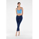 Freddy WR.UP Damen Hose knchellang Denim-Look Super Skinny normale Leibhhe Blau/Gelbe Nhte L