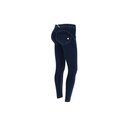 Freddy WR.UP Damen Hose knchellang Denim-Look Super Skinny normale Leibhhe Blau/Gelbe Nhte L