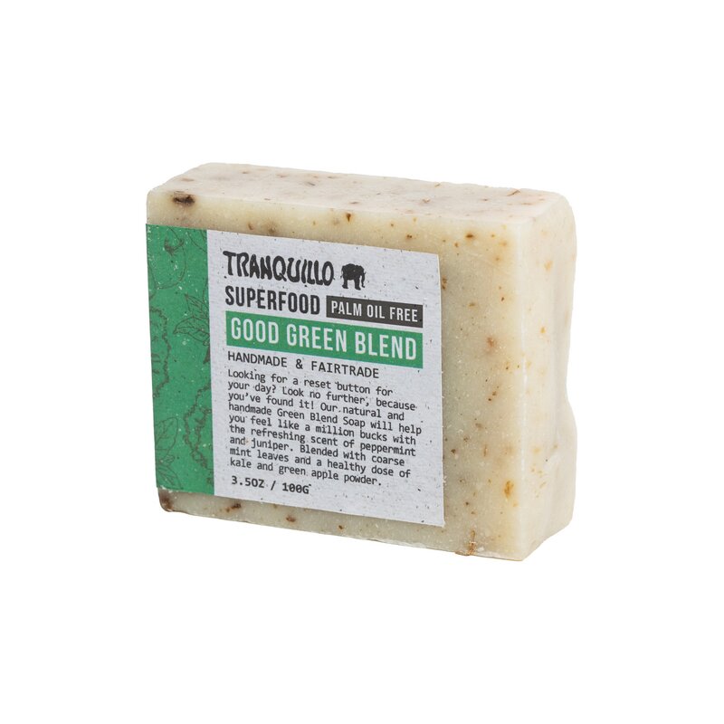 Handgemachte Seife Superfood Stckseife ohne Palml Naturseife Vegan Tranquillo GOOD GREEN BLEND