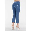 Freddy WR.UP Denim High Waist 7/8-Flare-Jeggings Vordertaschen mittlere Taille Blau L