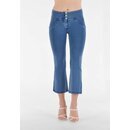 Freddy WR.UP Denim High Waist 7/8-Flare-Jeggings Vordertaschen mittlere Taille Blau L