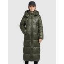 khujo Damen Steppmantel MELONA SHINY langer Wintermantel Parka abnehmbare Kapuze