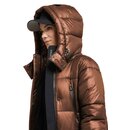 khujo Damen Steppmantel MELONA SHINY langer Wintermantel Parka abnehmbare Kapuze Braun 2XL