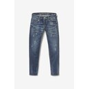 Le Temps des Cerises Herren Jeans 700/11 SKIP Slim Jeanshose Destroyed Stretch  Blue 29
