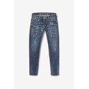 Le Temps des Cerises Herren Jeans 700/11 SKIP Slim Jeanshose Destroyed Stretch  Blue 31