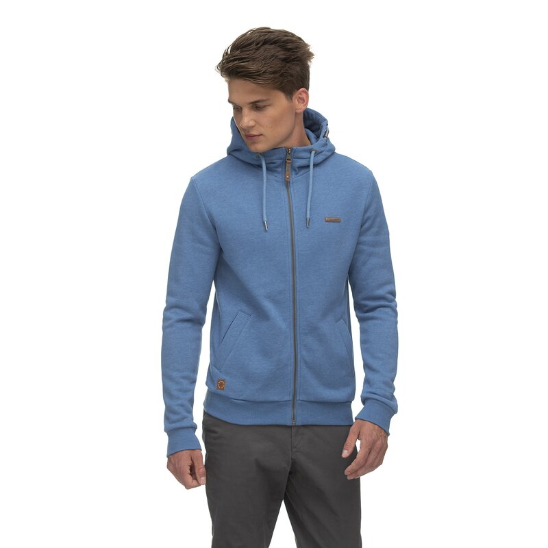 ragwear Herren Sweatjacke NATE ZIP Hoodie Kapuze Taschen Jacke Reiverschluss Blau 4XL