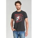 Le Temps des Cerises Herren T-Shirt Vintage-Look Baumwolle Rundhalsausschnitt Schwarz L