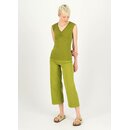 Blutsgeschwister Top Let Love Rule unifarbenes Shirt mit V-Ausschnitt Baumwolle spring is in the air green XXL
