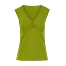 Blutsgeschwister Top Let Love Rule unifarbenes Shirt mit V-Ausschnitt Baumwolle spring is in the air green XXL
