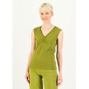 Blutsgeschwister Top Let Love Rule unifarbenes Shirt mit V-Ausschnitt Baumwolle spring is in the air green XXL