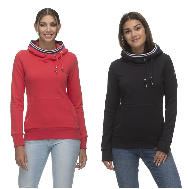 ragwear Damen Sweatshirt Ermell Langarm Kapuzenpullover Kngurutasche Vegan