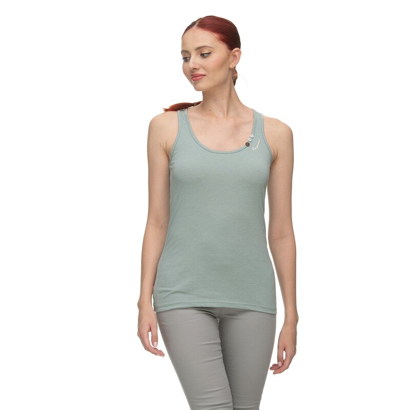 ragwear Damen Basic-Top FLOUKIA ORGANIC nachhaltig Trger-Shirt rmelloses Shirt AQUA XXL