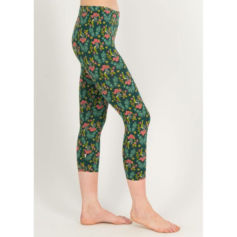 Blutsgeschwister Capri Leggings Cropped Laune Legs 3/4-Lnge Stretch Baumwolle peacock paradise XS