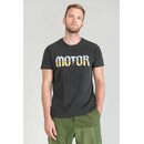 Le Temps des Cerises Herren T-Shirt GABRENT Baumwolle Rundhalsausschnitt Print Schwarz XL
