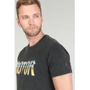 Le Temps des Cerises Herren T-Shirt GABRENT Baumwolle Rundhalsausschnitt Print Schwarz XL