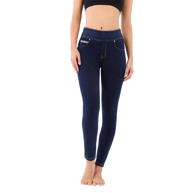 Freddy NOWY1MC002ORG Yoga Comfort Jeans Mid Waist Skinny Hose Blau - Gelbe Nhte - JOY M