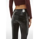 Freddy WR.UP - Knchellange High Waist Superskinny Push-Up Latexeffekthose  Schwarz XS