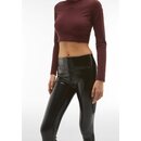 Freddy WR.UP - Knchellange High Waist Superskinny Push-Up Latexeffekthose  Schwarz XS