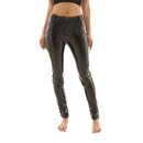 Freddy WRUP2RS440 - Hochglnzende Damen Regular Waist Super Skinny Push-Up Hose Schwarz S