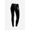 Freddy WRUP2RS440 - Hochglnzende Damen Regular Waist Super Skinny Push-Up Hose Schwarz S