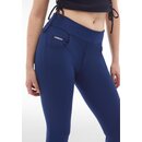 Freddy N.O.W. Comfort Yoga Hose Skinny-Fit atmungsaktiv 7/8 Lnge echte Taschen Blau XL