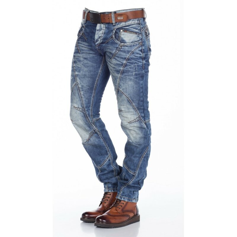 Cipo & Baxx Herren Jeans C-0894 Hose Pants REGULAR FIT-BLUE Lang